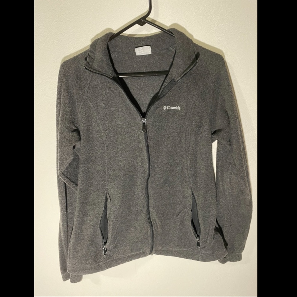 Gray Columbia zip up sweatshirt; size m